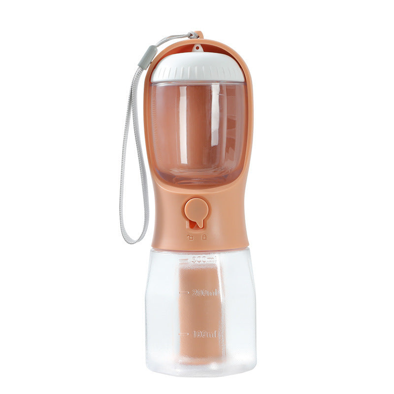 3-in-1 Pet Water Bottle – Portable Dog Travel Cup with Food Container & Waste Bag Holder