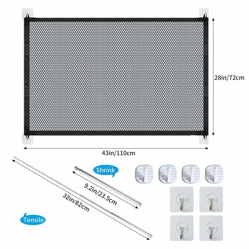Portable Pet Safety Gate – Mesh Barrier for Dogs & Cats, Easy Install for Doors & Stairs