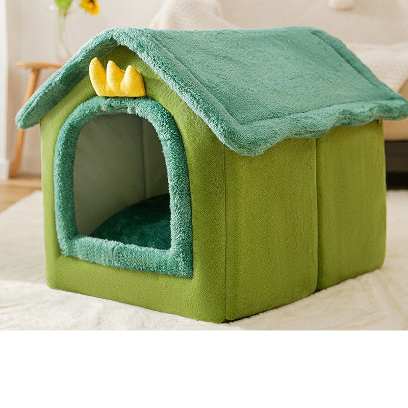 Foldable Dog House Pet Cat Bed Winter Dog Villa Sleep Kennel Removable Nest Warm Enclosed Cave Sofa Pets Supplies - TurnSpin