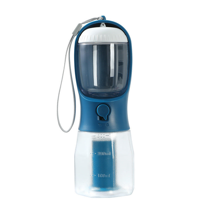 3-in-1 Pet Water Bottle – Portable Dog Travel Cup with Food Container & Waste Bag Holder