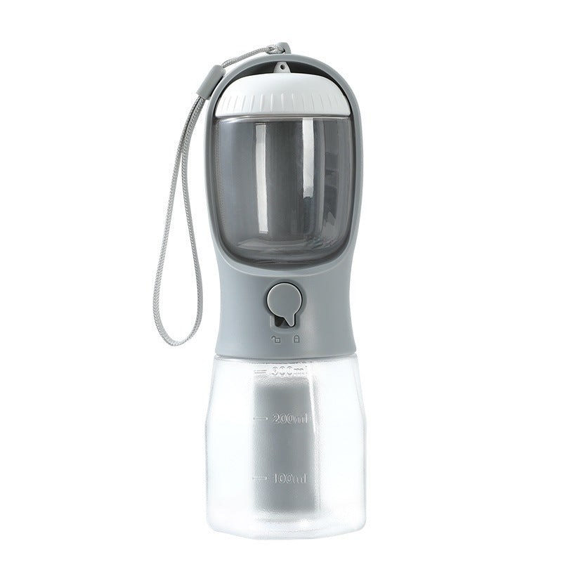 3-in-1 Pet Water Bottle – Portable Dog Travel Cup with Food Container & Waste Bag Holder