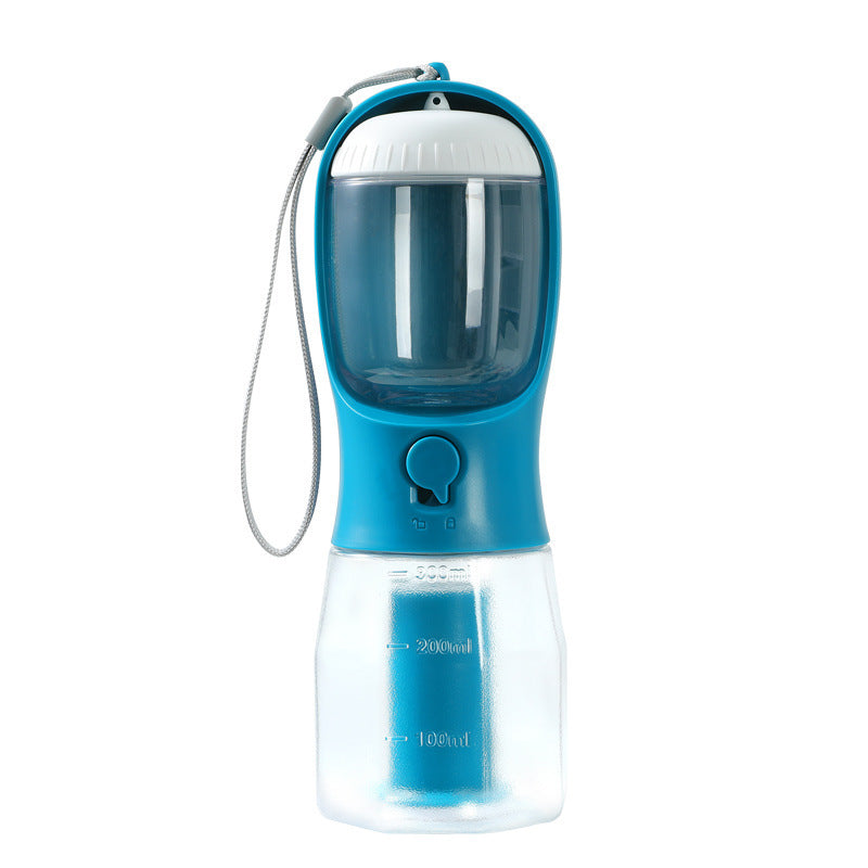 3-in-1 Pet Water Bottle – Portable Dog Travel Cup with Food Container & Waste Bag Holder