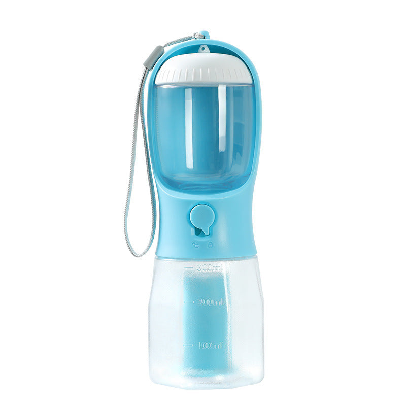 3-in-1 Pet Water Bottle – Portable Dog Travel Cup with Food Container & Waste Bag Holder