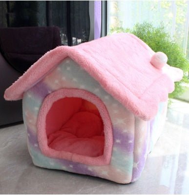 Foldable Dog House Pet Cat Bed Winter Dog Villa Sleep Kennel Removable Nest Warm Enclosed Cave Sofa Pets Supplies - TurnSpin