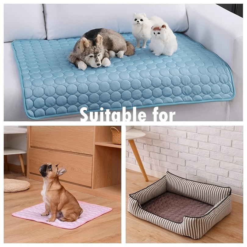 Cooling Pet Mat – Breathable Ice Silk Bed for Dogs & Cats, Multiple Sizes & Colors