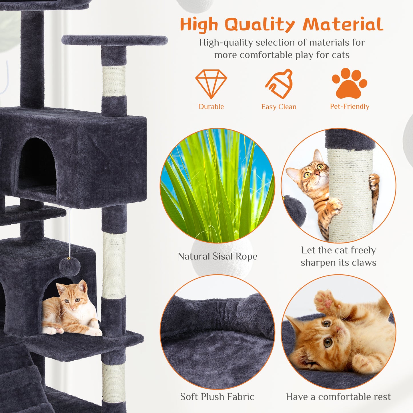 Multi Functional Cat Treehouse Cat Climbing Frame - TurnSpin