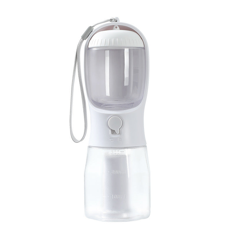 3-in-1 Pet Water Bottle – Portable Dog Travel Cup with Food Container & Waste Bag Holder