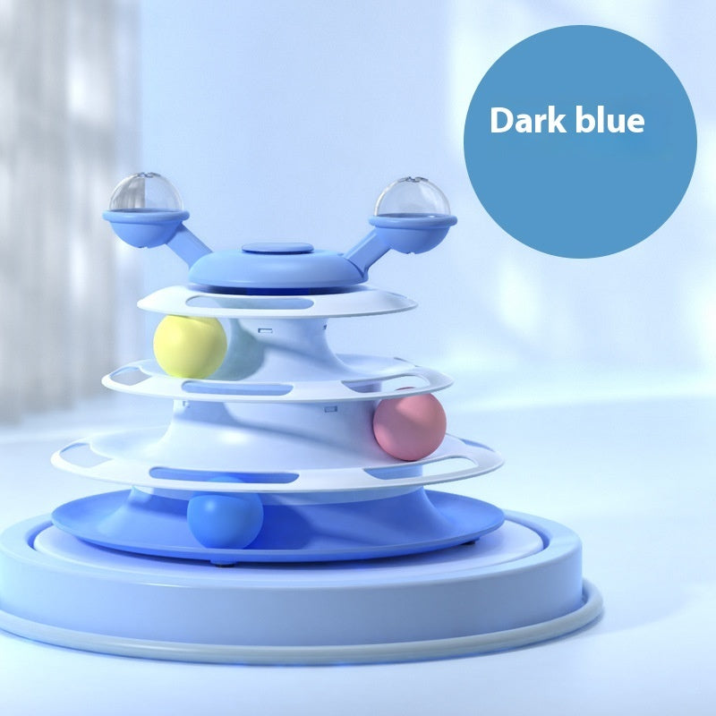 4-Level Cat Toy Tower – Interactive Roller Ball Track Puzzle for Kittens & Cats