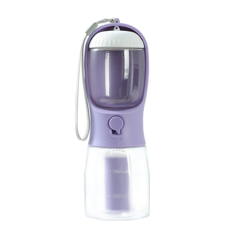 3-in-1 Pet Water Bottle – Portable Dog Travel Cup with Food Container & Waste Bag Holder