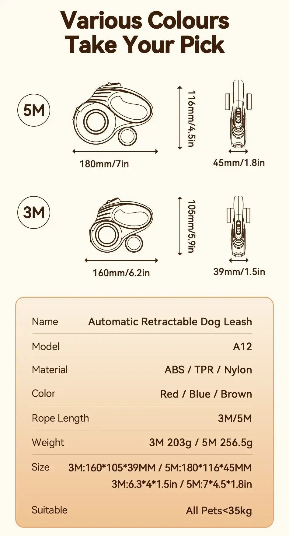 Automatic Retractable Dog Leash - TurnSpin
