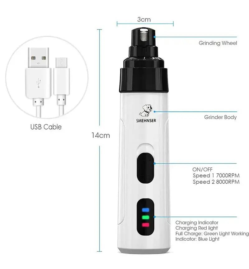 Cordless Electric Pet Nail File - TurnSpin