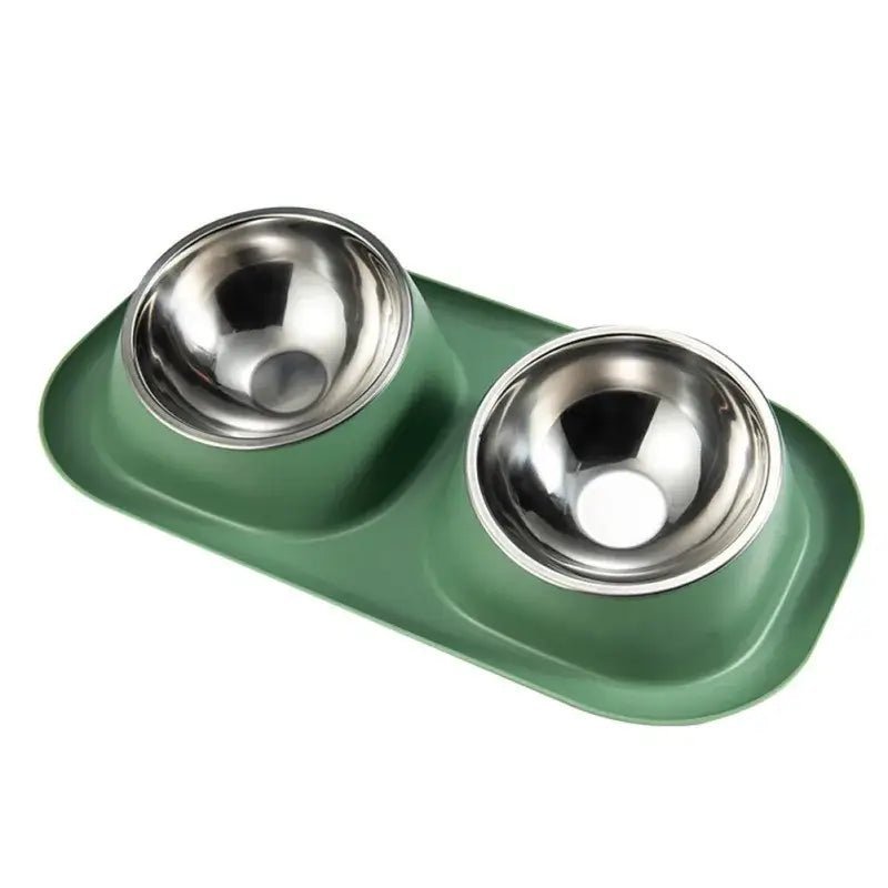 Stainless Steel Double Food Bowl - TurnSpin