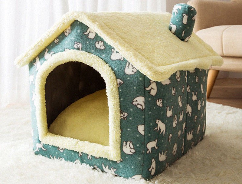 Foldable Dog House Pet Cat Bed Winter Dog Villa Sleep Kennel Removable Nest Warm Enclosed Cave Sofa Pets Supplies - TurnSpin