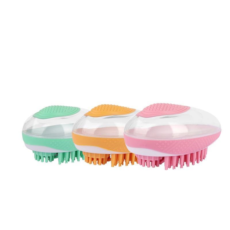 TurnSpin 2-in-1 Pet Bath Brush available in pink, orange, and green colors