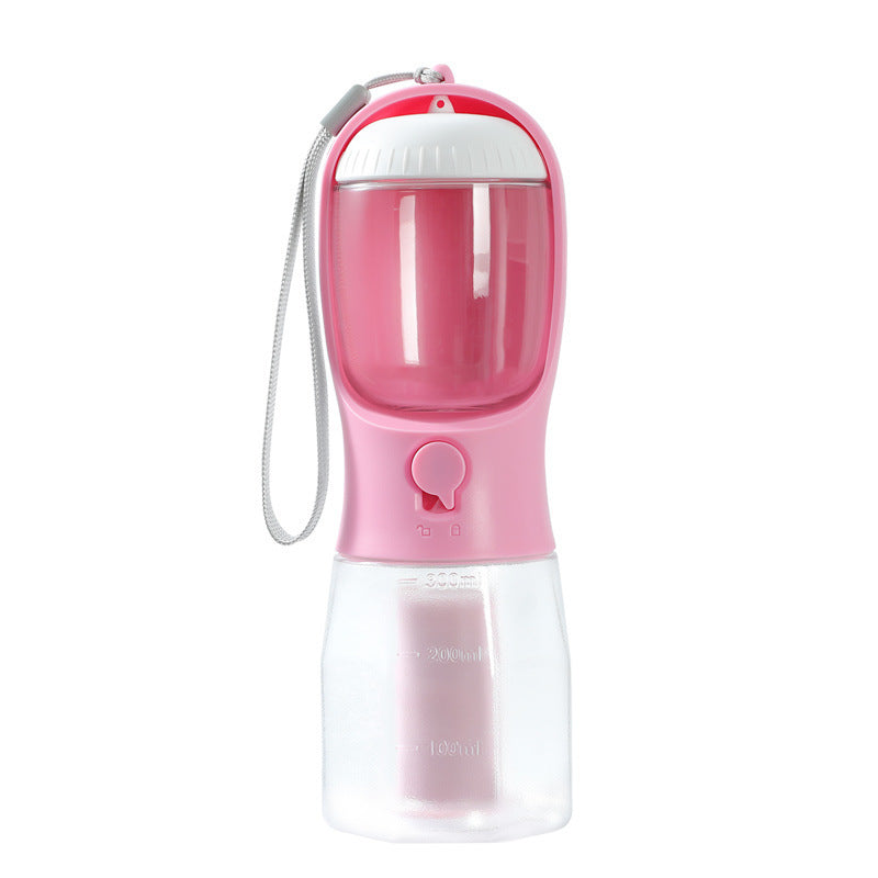 3-in-1 Pet Water Bottle – Portable Dog Travel Cup with Food Container & Waste Bag Holder