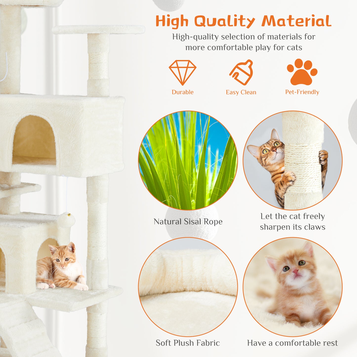 Multi Functional Cat Treehouse Cat Climbing Frame - TurnSpin