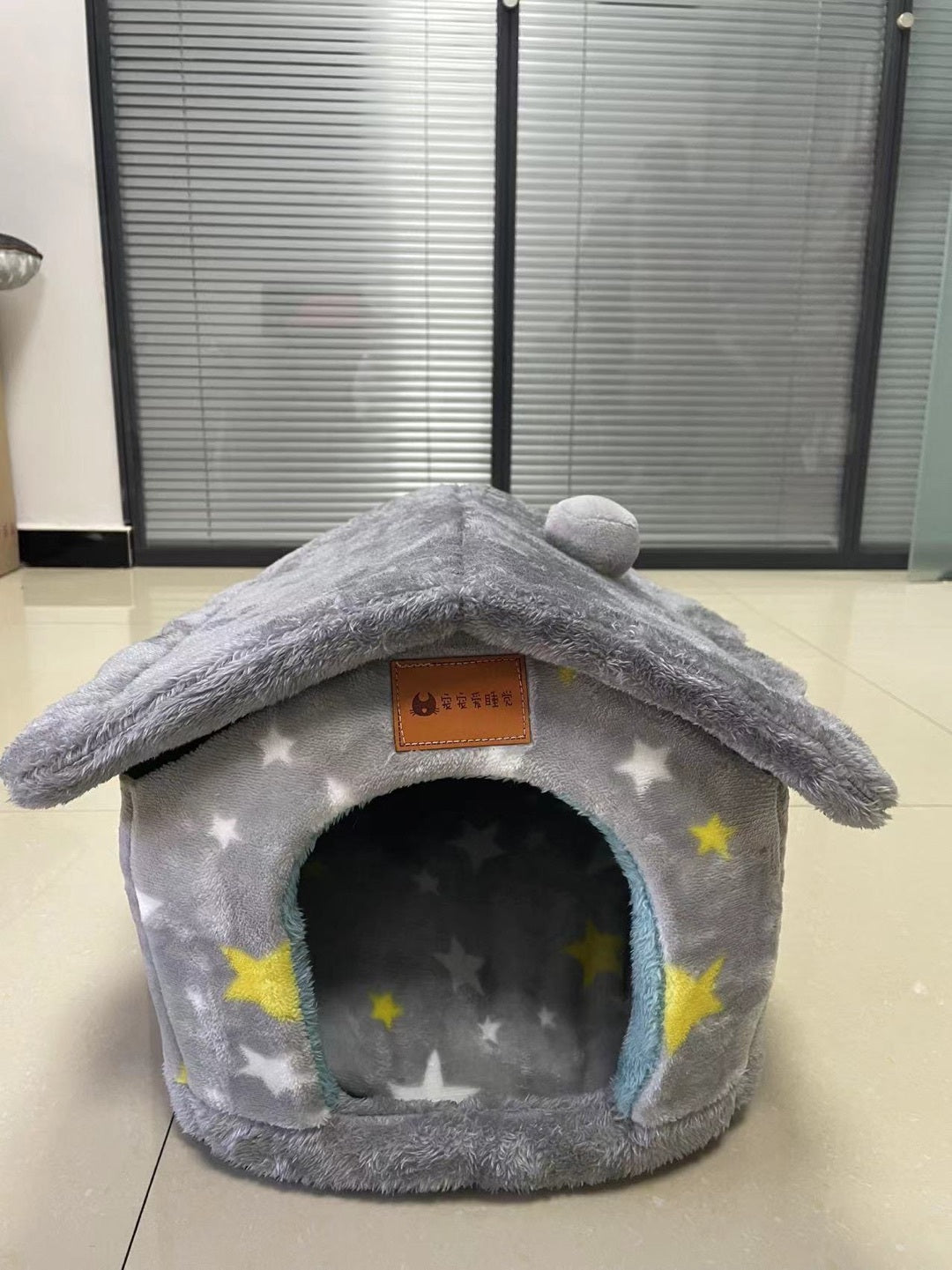 Foldable Pet Cave Bed – Warm Winter Dog & Cat House, Cozy Nest Kennel with Removable Cushion