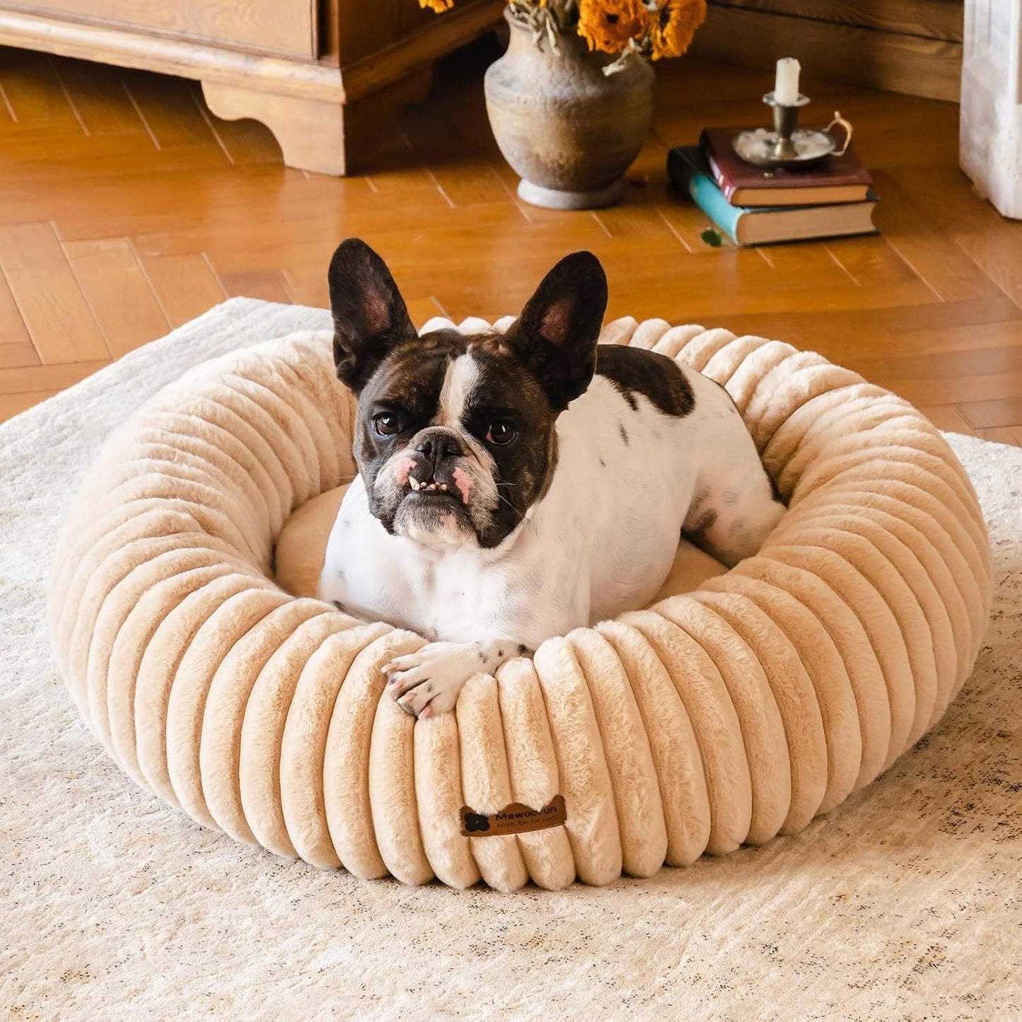Donut Pet Bed – Washable, Calming, Anti - Slip for Dogs & Cats | Small & Medium - TurnSpin