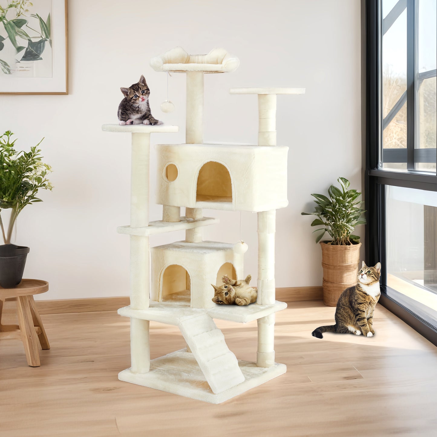 Multi Functional Cat Treehouse Cat Climbing Frame - TurnSpin