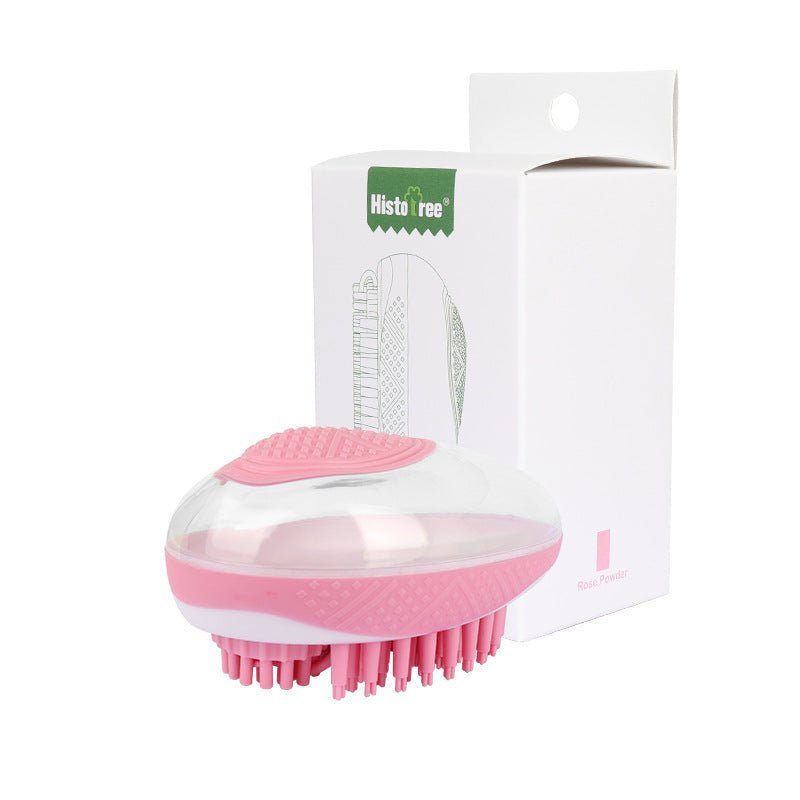 TurnSpin 2-in-1 Pet Bath Brush in pink with retail packaging