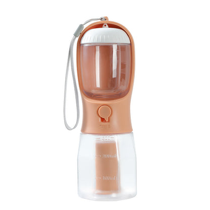 3-in-1 Pet Water Bottle – Portable Dog Travel Cup with Food Container & Waste Bag Holder