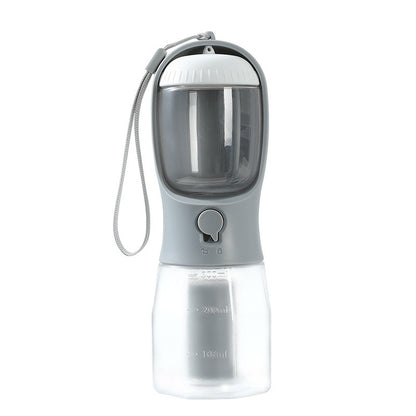 3-in-1 Pet Water Bottle – Portable Dog Travel Cup with Food Container & Waste Bag Holder