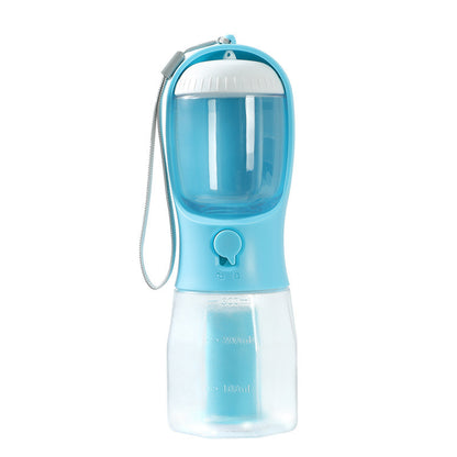 3-in-1 Pet Water Bottle – Portable Dog Travel Cup with Food Container & Waste Bag Holder