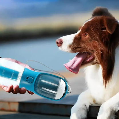 3-in-1 Pet Water Bottle – Portable Dog Travel Cup with Food Container & Waste Bag Holder
