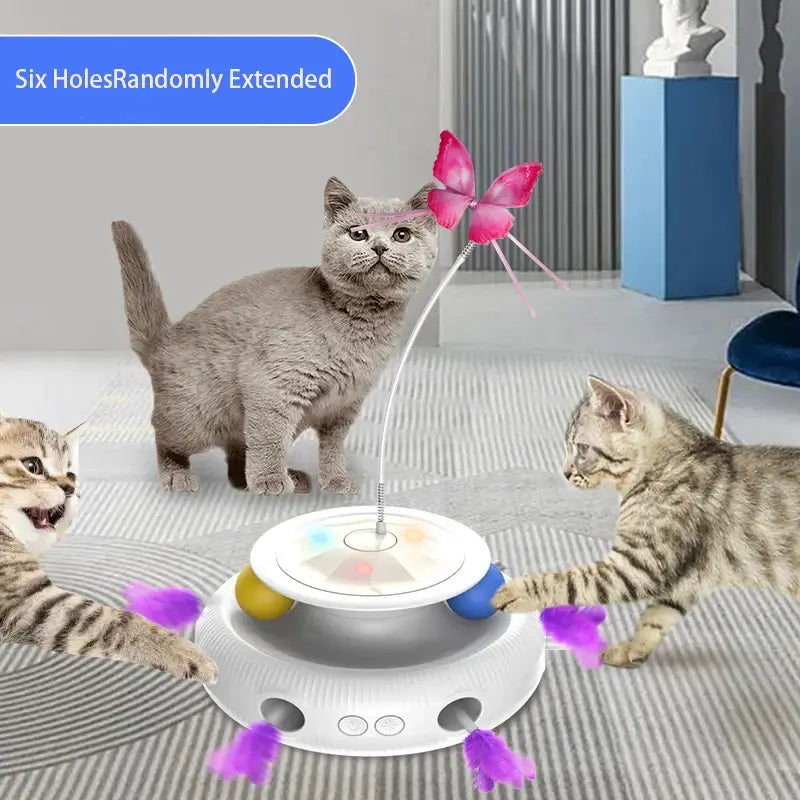 Interactive cat butterfly toy