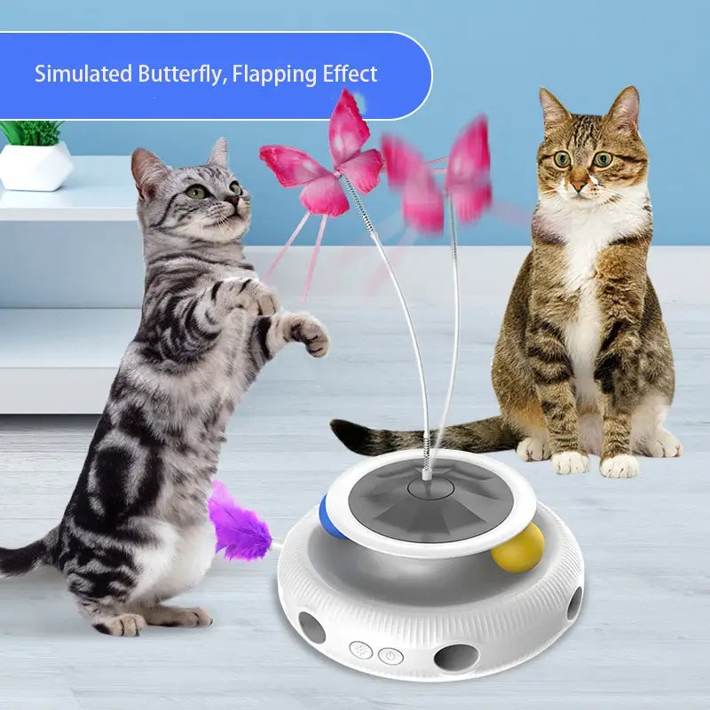 Interactive cat butterfly toy