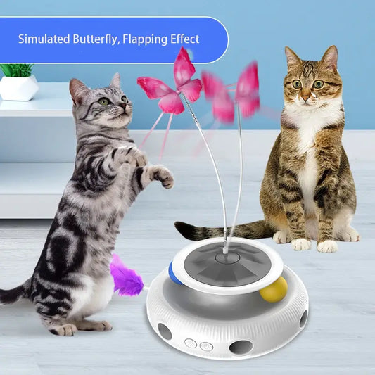 Interactive cat butterfly toy