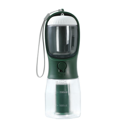 3-in-1 Pet Water Bottle – Portable Dog Travel Cup with Food Container & Waste Bag Holder
