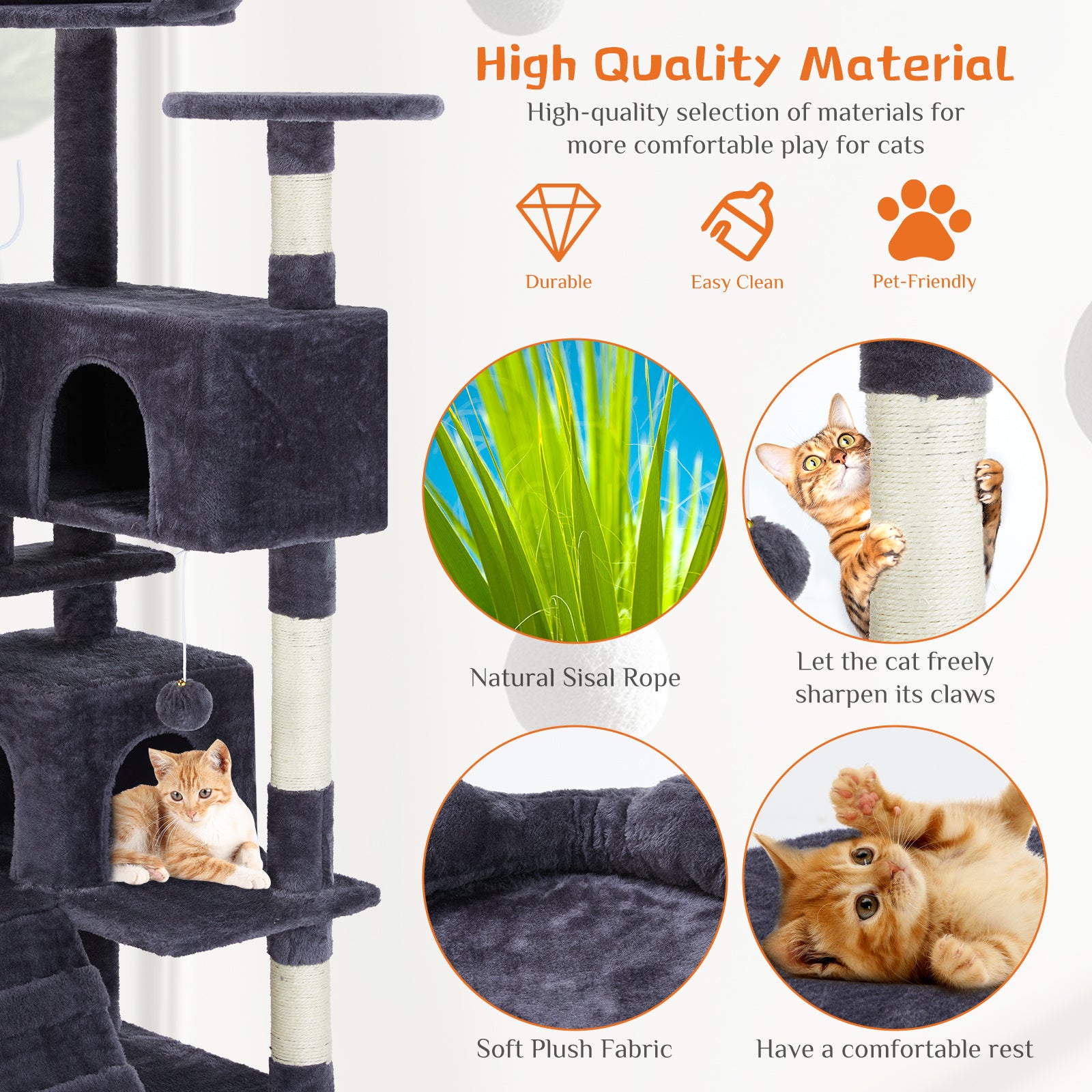 Multi Functional Cat Treehouse Cat Climbing Frame - TurnSpin