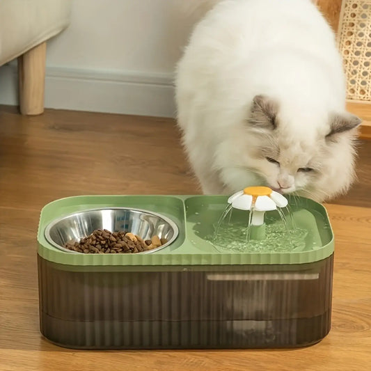 Cat Feeder With Water Dispenser