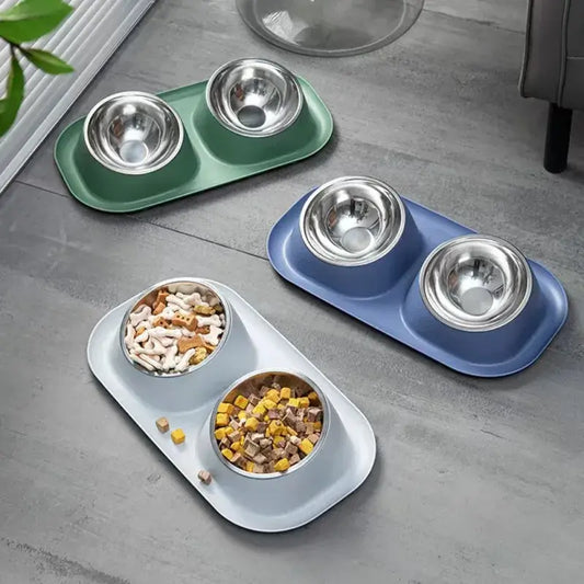Stainless Steel Double Food Bowl