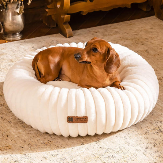 Donut Pet Bed – Washable, Calming, Anti - Slip for Dogs & Cats | Small & Medium - TurnSpin
