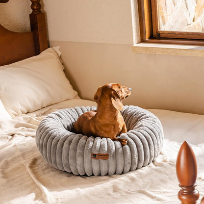 Donut Pet Bed – Washable, Calming, Anti - Slip for Dogs & Cats | Small & Medium - TurnSpin