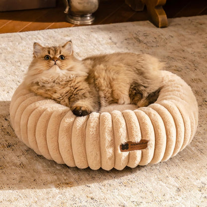 Donut Pet Bed – Washable, Calming, Anti - Slip for Dogs & Cats | Small & Medium - TurnSpin