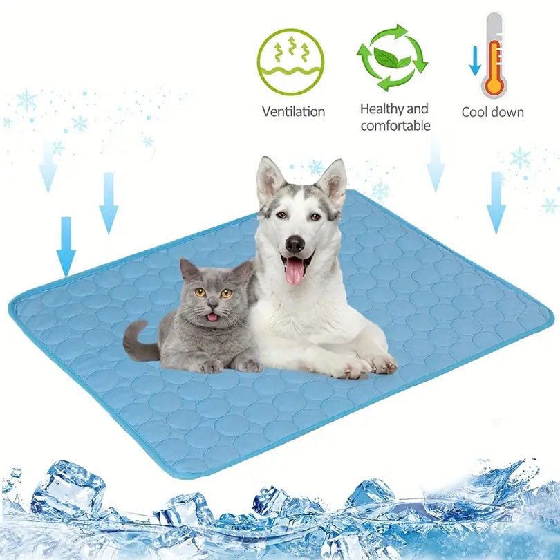 Cooling Pet Mat – Breathable Ice Silk Bed for Dogs & Cats, Multiple Sizes & Colors