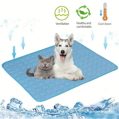 Cooling Pet Mat – Breathable Ice Silk Bed for Dogs & Cats, Multiple Sizes & Colors