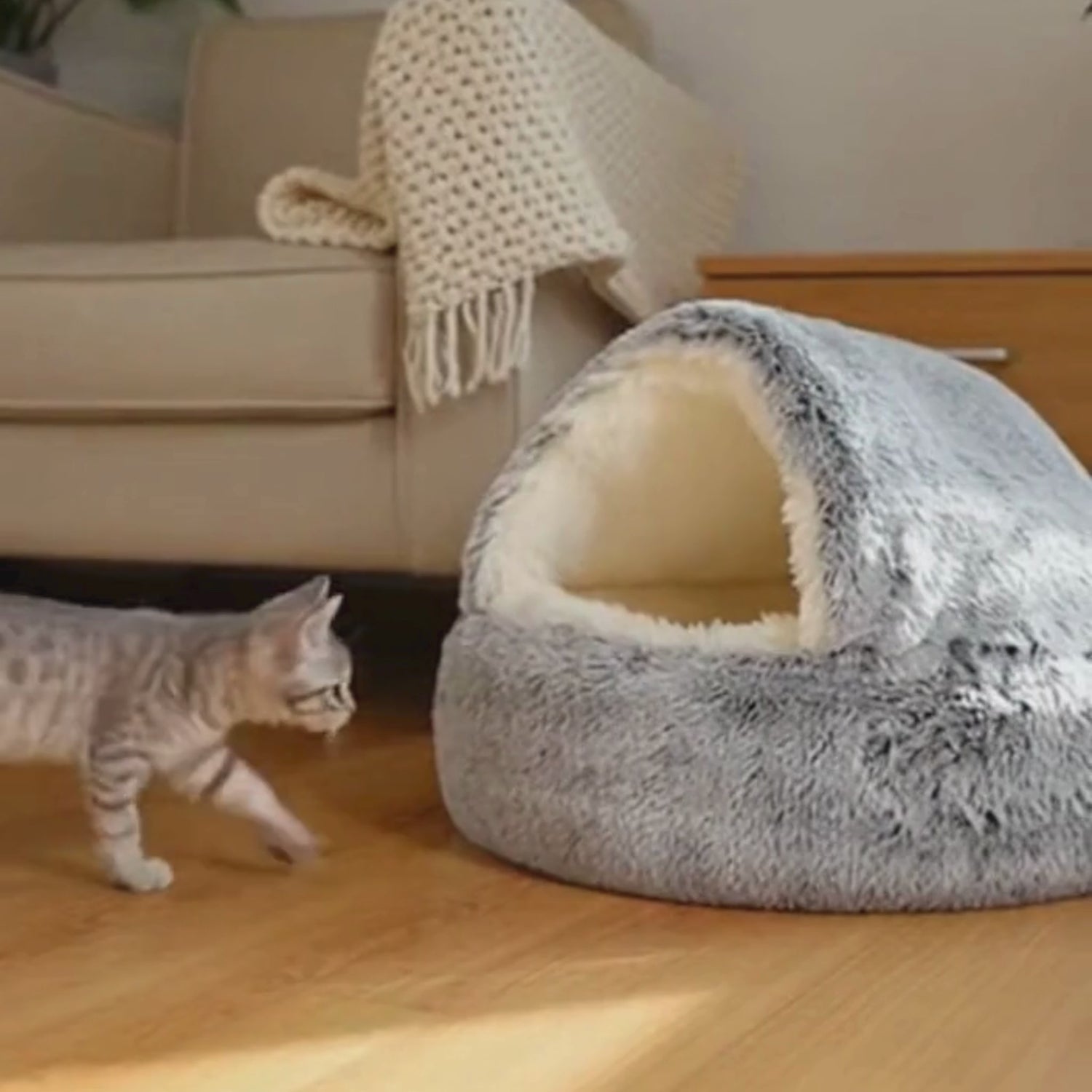 The Ultimate Cozy Cave – Burrow Friendly Bed for Cats & Small Dogs